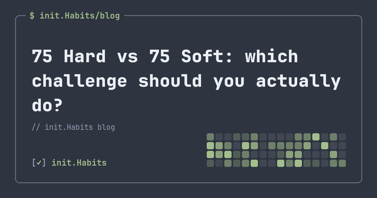 75 Hard vs 75 Soft: which challenge should you actually do? — init.Habits blog