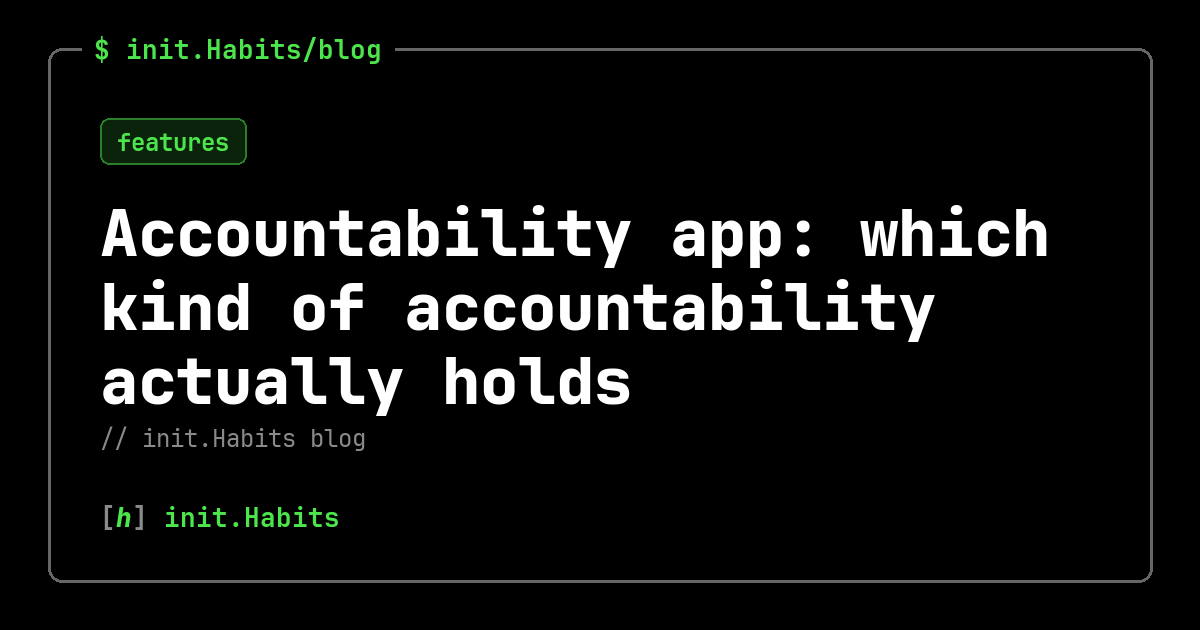 Accountability app: which kind of accountability actually holds — init.Habits blog