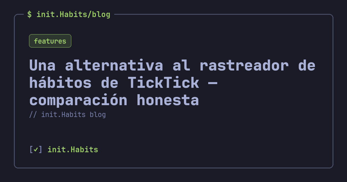 Una alternativa al rastreador de hábitos de TickTick — comparación honesta — init.Habits blog