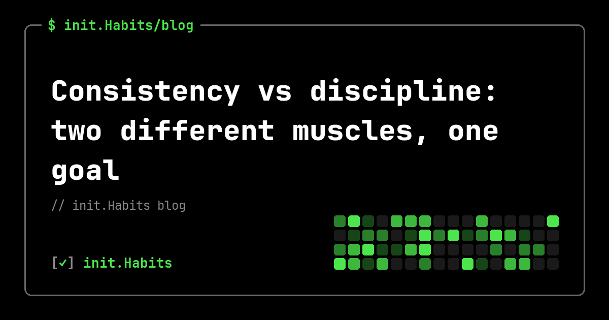 Consistency vs discipline: two different muscles, one goal — init.Habits blog