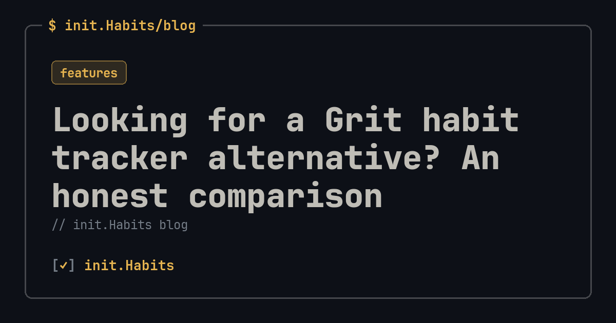 Looking for a Grit habit tracker alternative? An honest comparison — init.Habits blog