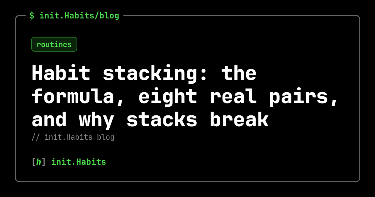 Habit stacking: the formula, eight real pairs, and why stacks break — init.Habits blog