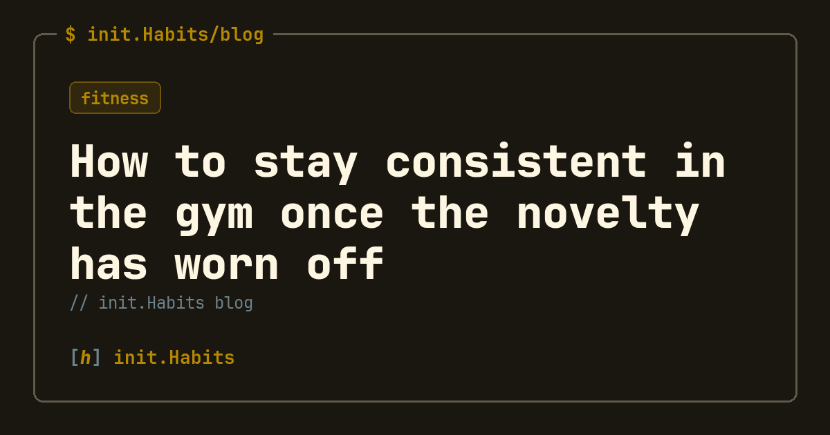 How to stay consistent in the gym once the novelty has worn off — init.Habits blog