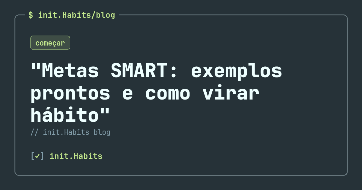 "Metas SMART: exemplos prontos e como virar hábito" — init.Habits blog
