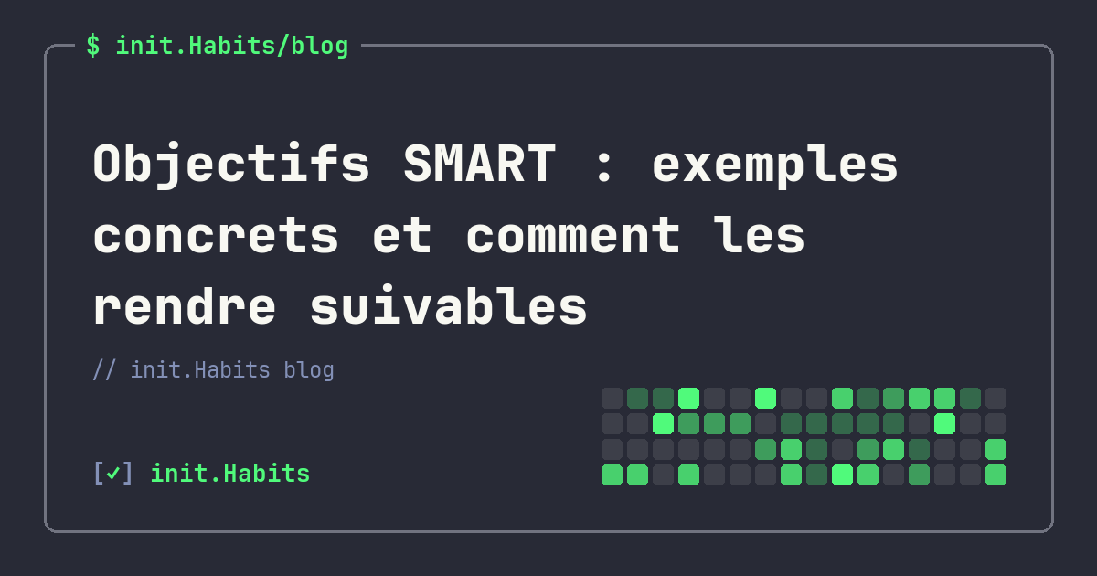 Objectifs SMART : exemples concrets et comment les rendre suivables — init.Habits blog