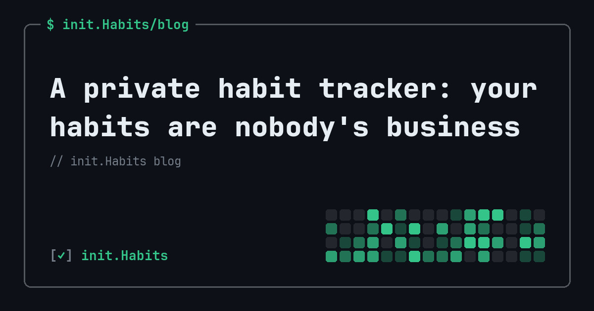 A private habit tracker: your habits are nobody's business — init.Habits blog