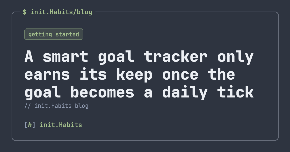 A smart goal tracker only earns its keep once the goal becomes a daily tick — init.Habits blog