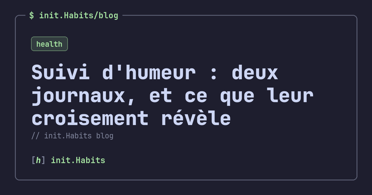 Suivi d'humeur : deux journaux, et ce que leur croisement révèle — init.Habits blog