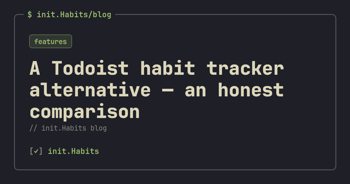 A Todoist habit tracker alternative — an honest comparison — init.Habits blog